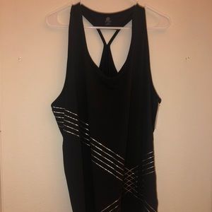 Black racer back workout top